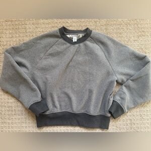 Athleta Forever Fleece Relaxed Crew Sweatshirt gray size xs